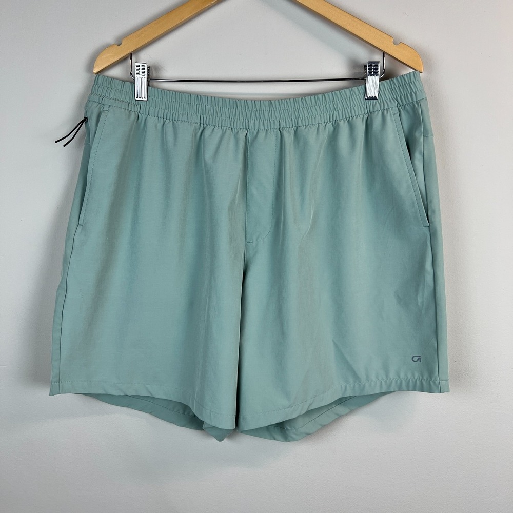 Gap Fit Movement Shorts Mens XL Green Stretch Moisture Wicking Active Athletic